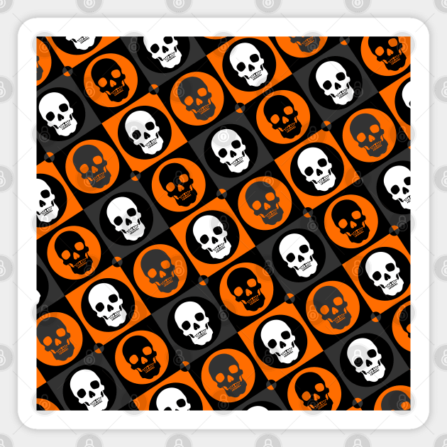 Halloween Skull Pattern Version 3 | Pop Art Sticker by williamcuccio